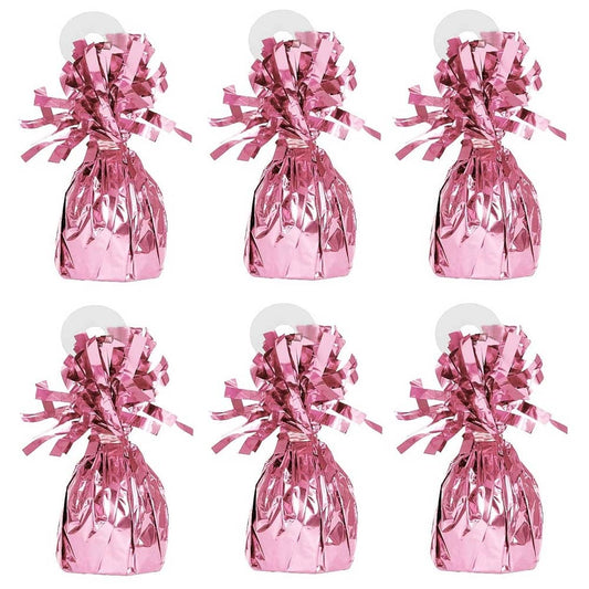 Light Pink Foil Balloon Weights 6pk - NextParty