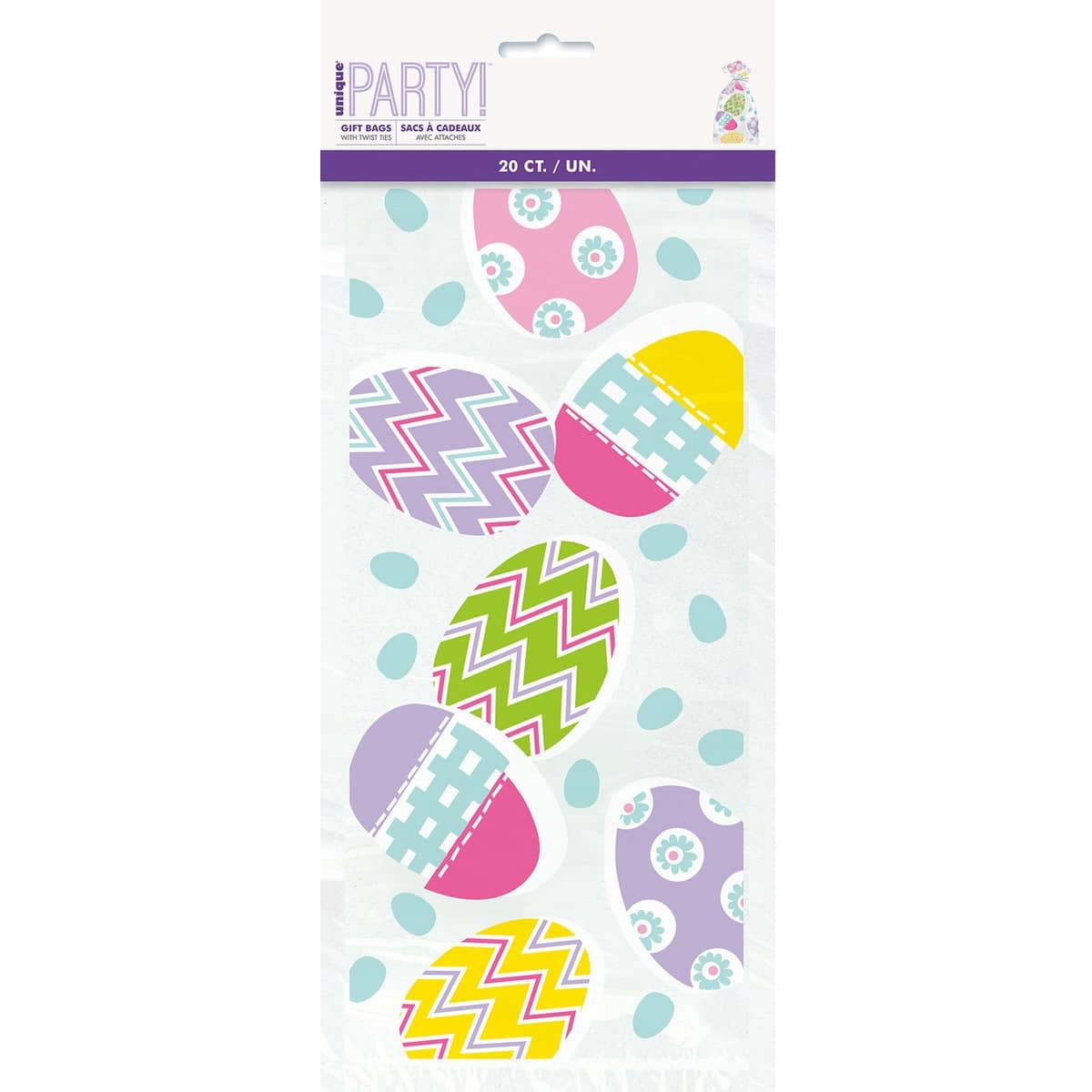 Lilac Easter Cello Bags 20pk Party Bags - NextParty