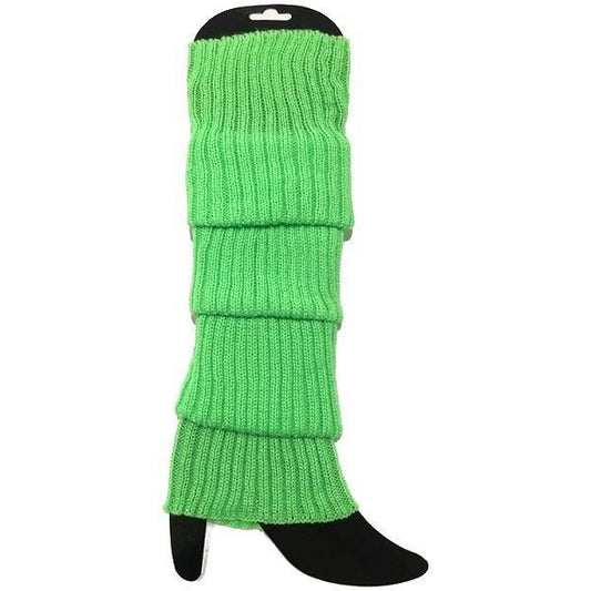 Lime Green Leg Warmers Chunky Knit 1980's Party Accessories - NextParty