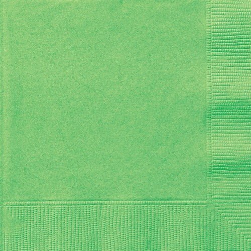 Lime Green Solid Colour Beverage Napkins 20pk Serviettes - NextParty