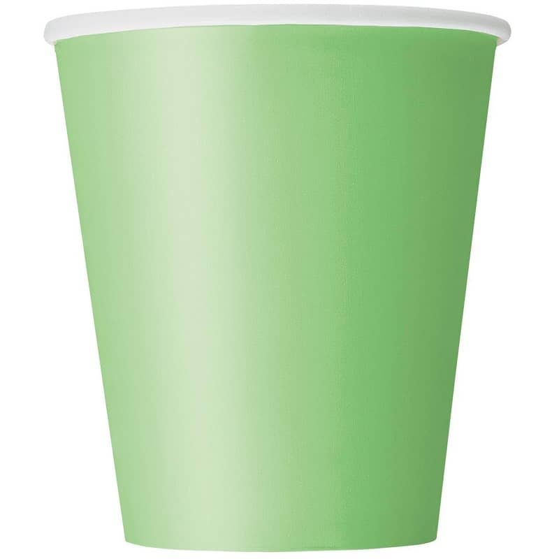 Lime Green Solid Colour Paper Cups 8pk - NextParty