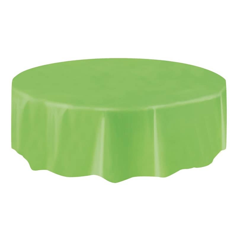 Lime Green Solid Colour Round Plastic Table Cover 213cm (84") - NextParty