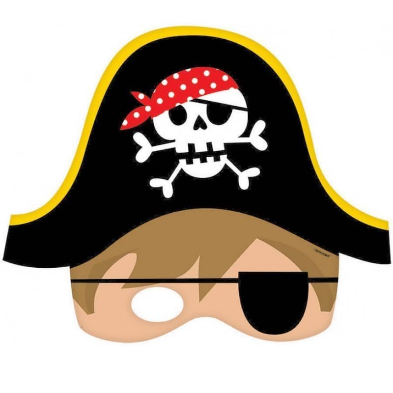 Little Pirate Paper Masks 8pk - NextParty