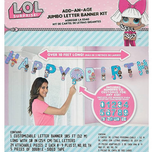 LOL Surprise Jumbo Add - An - Age Banner 3.2m Customisable - NextParty