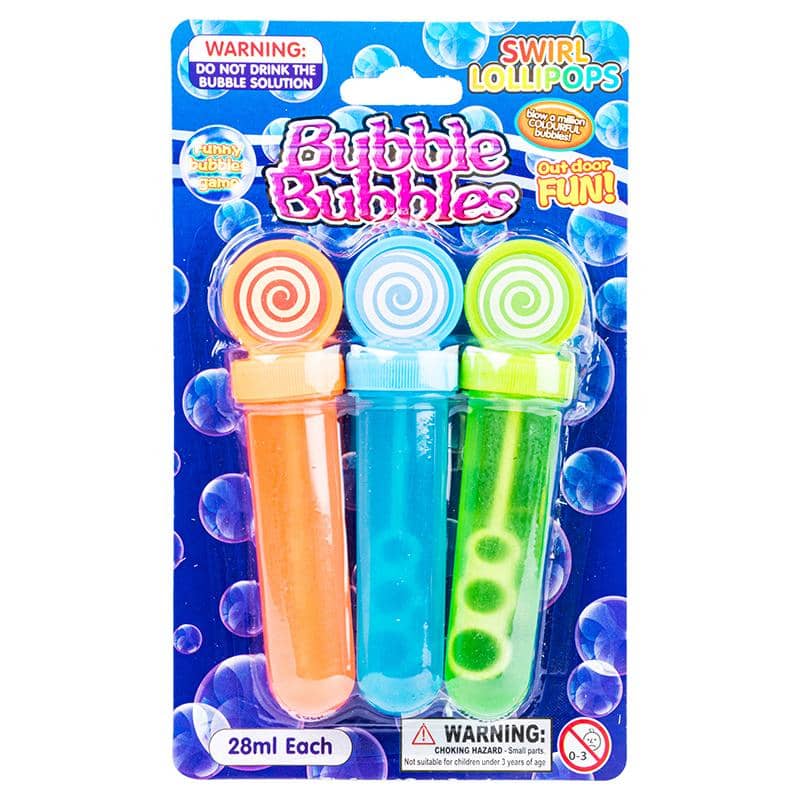 Lollipop Bubble Wands 28ml 3pk - NextParty