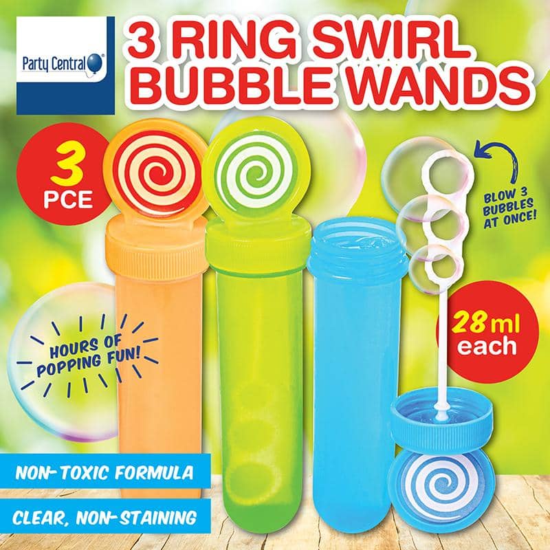 Lollipop Bubble Wands 28ml 3pk - NextParty