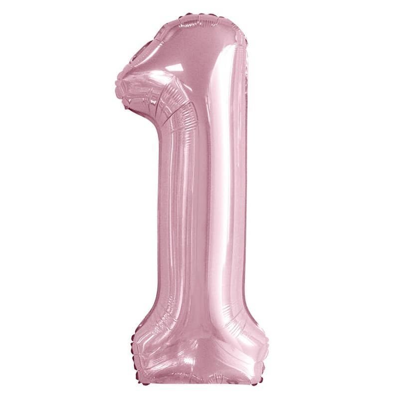 Lovely Pink Number "1" Giant Numeral Foil Balloon 86CM (34") - NextParty