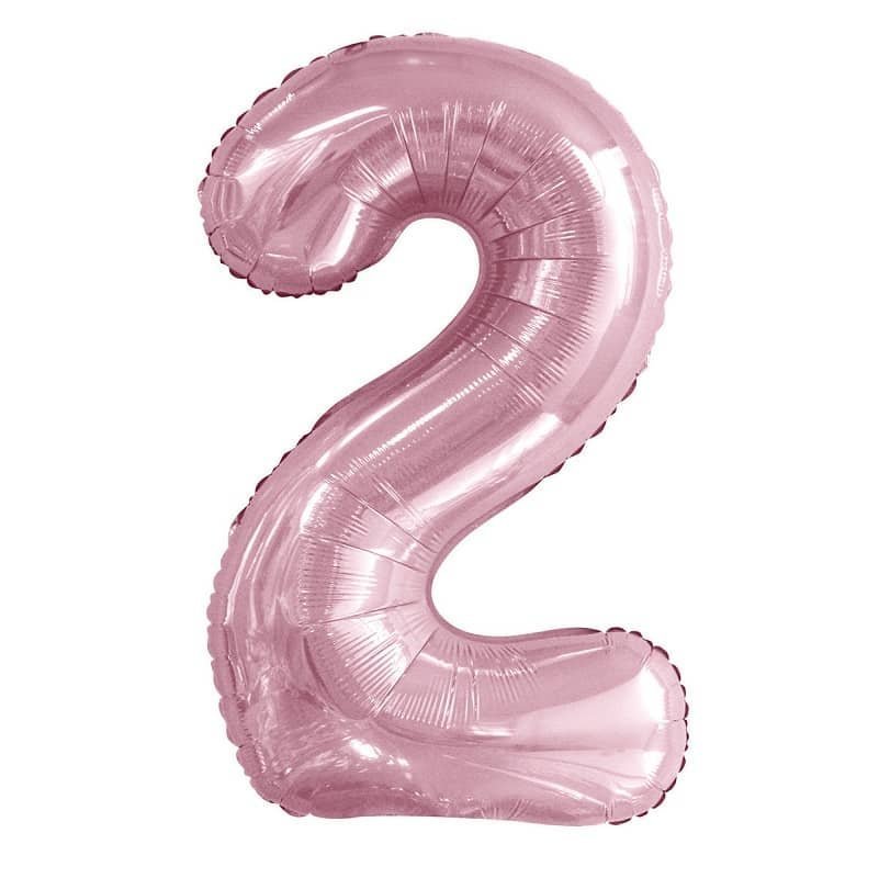 Lovely Pink Number "2" Giant Numeral Foil Balloon 86CM (34") - NextParty