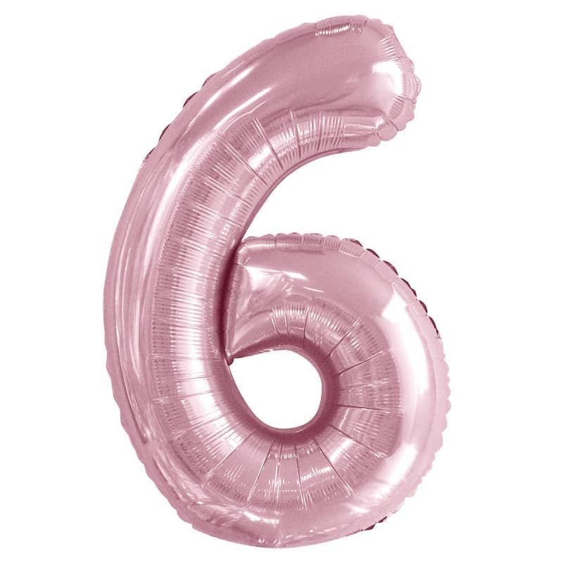 Lovely Pink Number "6" Giant Numeral Foil Balloon 86CM (34") - NextParty