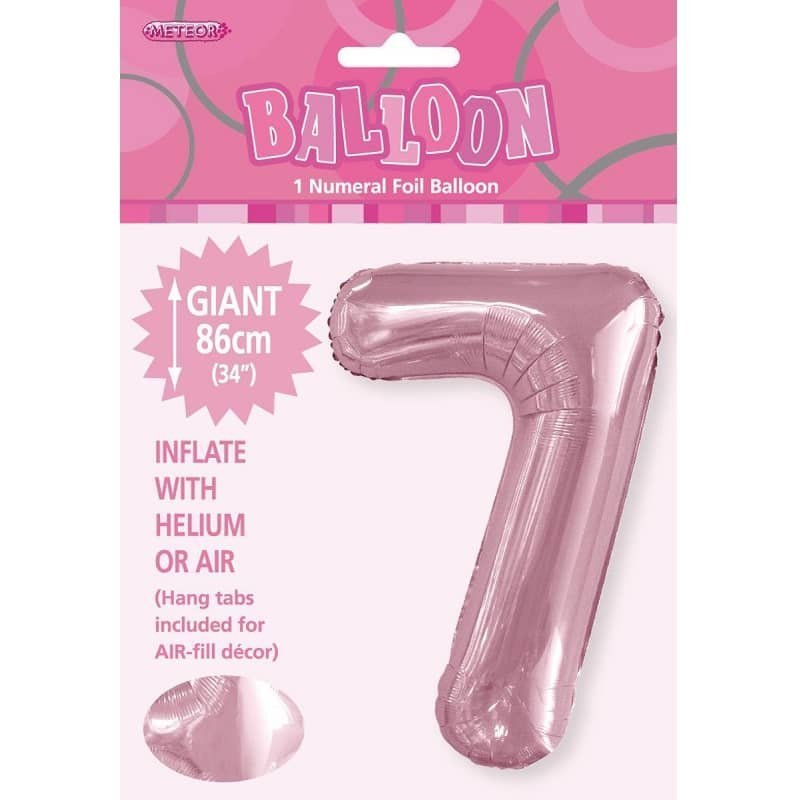 Lovely Pink Number "7" Giant Numeral Foil Balloon 86CM (34") - NextParty