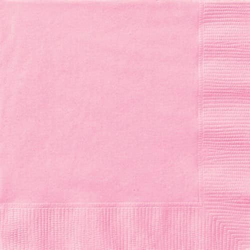 Lovely Pink Solid Colour Beverage Napkins 20pk Serviettes - NextParty