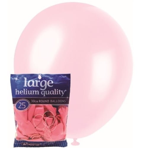 Lovely Pink Solid Colour Latex Balloons 30cm (12") 25pk - NextParty