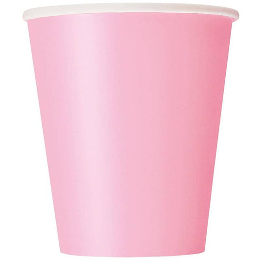 Lovely Pink Solid Colour Paper Cups 14pk - NextParty