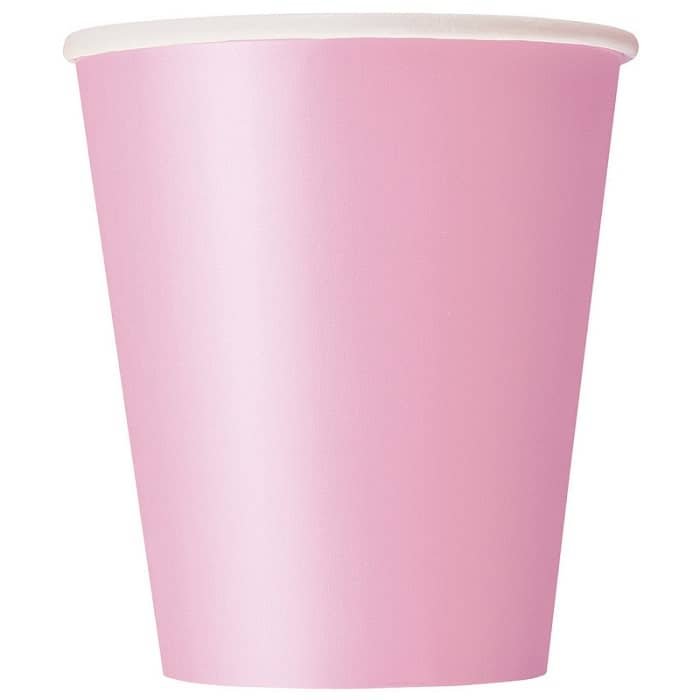 Lovely Pink Solid Colour Paper Cups 8pk - NextParty