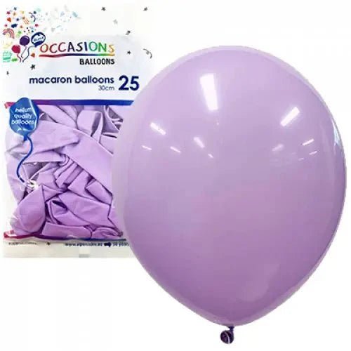 Macaron Lavender Latex Balloons 30cm (12") 25pk - NextParty