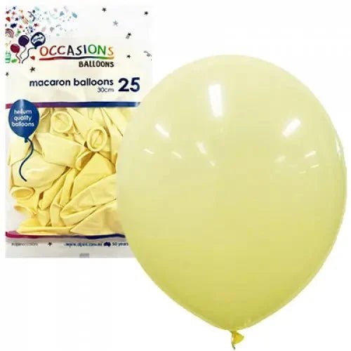 Macaron Lemon Yellow Latex Balloons 30cm (12") 25pk - NextParty