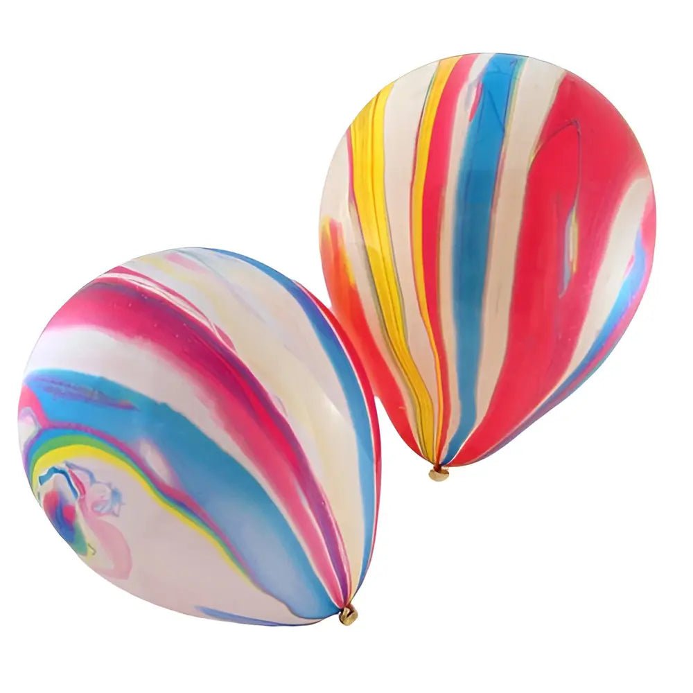 Marble Multi - colour Latex Balloons 25cm (10") 10pk - NextParty