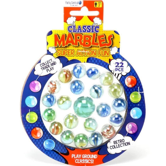 Marbles Set 22pk Classic Party Favour Game - NextParty