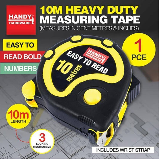 Measuring Tape 10M Heavy Duty Centimetres Inches - NextParty