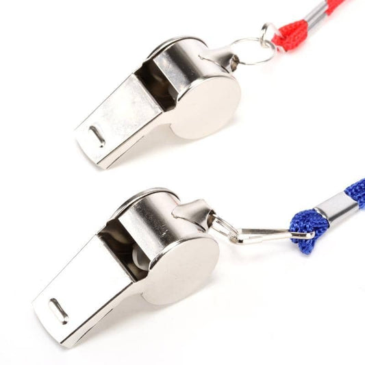 Metal Whistles 2pk With Red And Blue Cord - NextParty