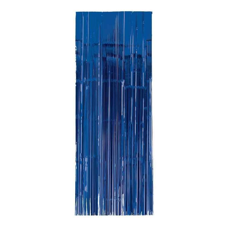 Metallic Blue Foil Curtain 2M x 1M Backdrop - NextParty