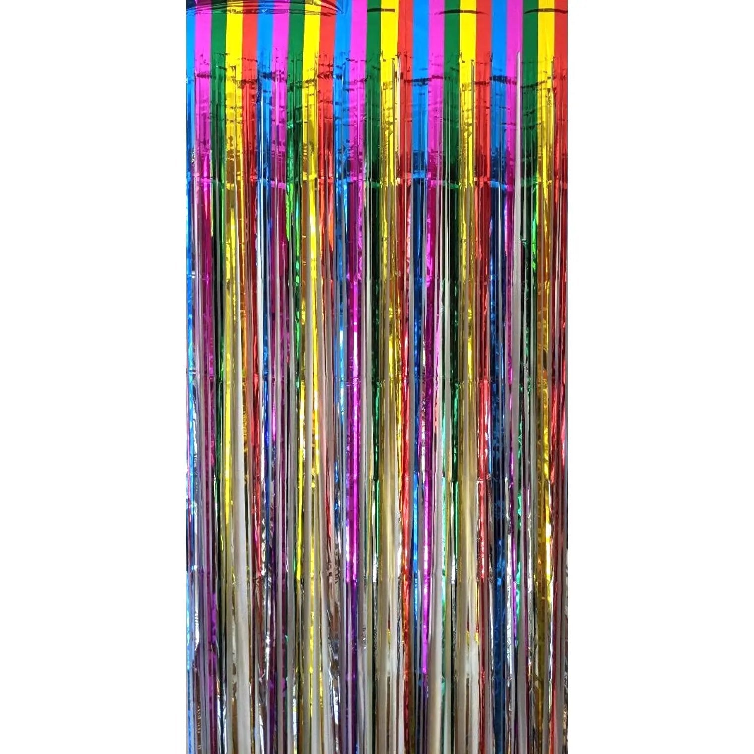 Metallic Rainbow Foil Curtain 2M x 1M Backdrop - NextParty