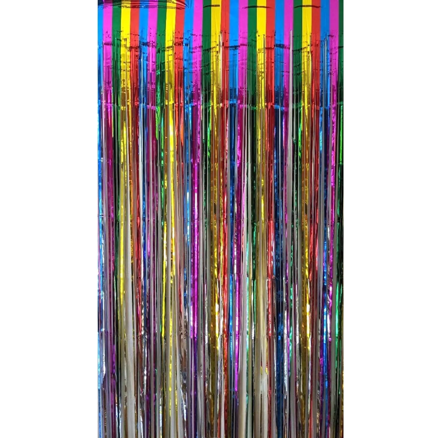 Metallic Rainbow Foil Curtain 2M x 1M Backdrop - NextParty