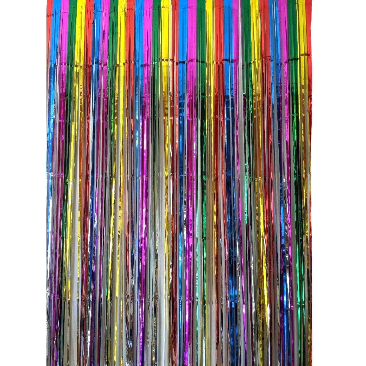 Metallic Rainbow Foil Curtain 2M x 1M Backdrop - NextParty