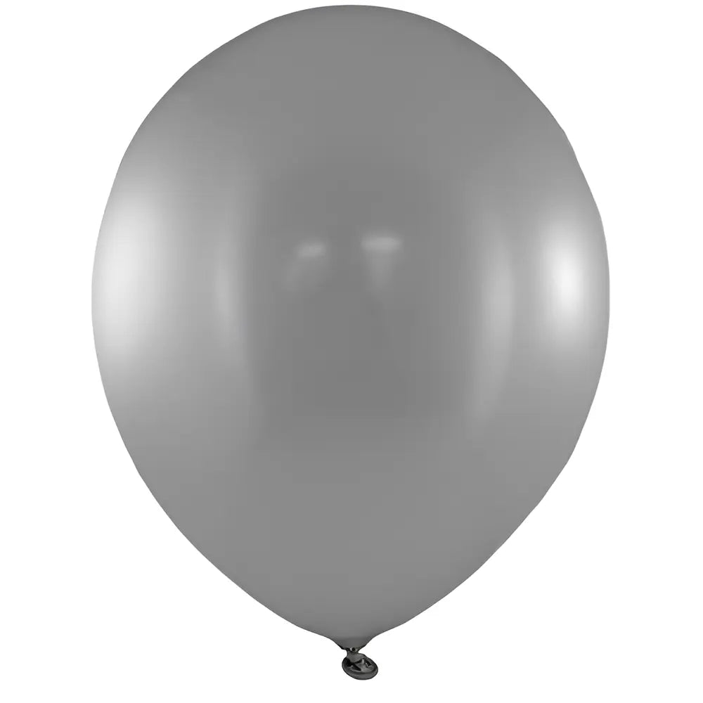 Metallic Silver Latex Balloons 30cm (12") 25pk - NextParty