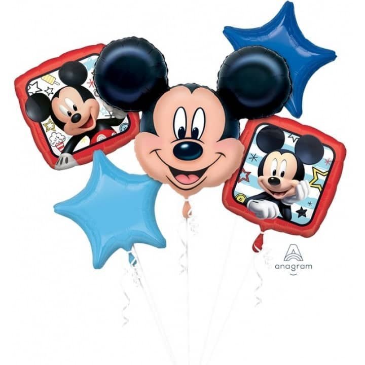 Mickey Mouse Foil Balloon Bouquet 5pk - NextParty