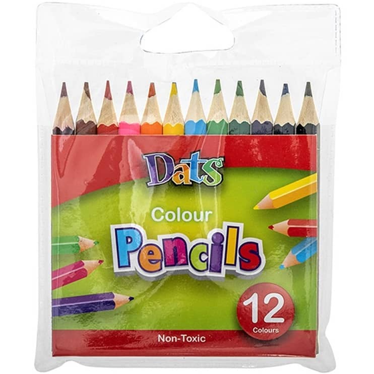 Mini Colour Pencils 12pk Assorted Colours - NextParty