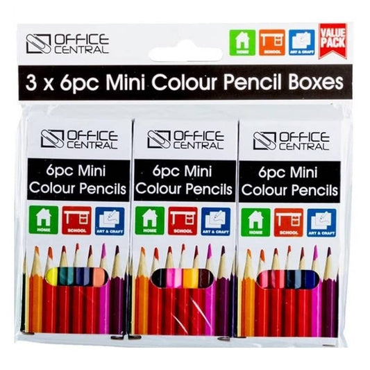 Mini Coloured Pencils 18pk Assorted Colours - NextParty