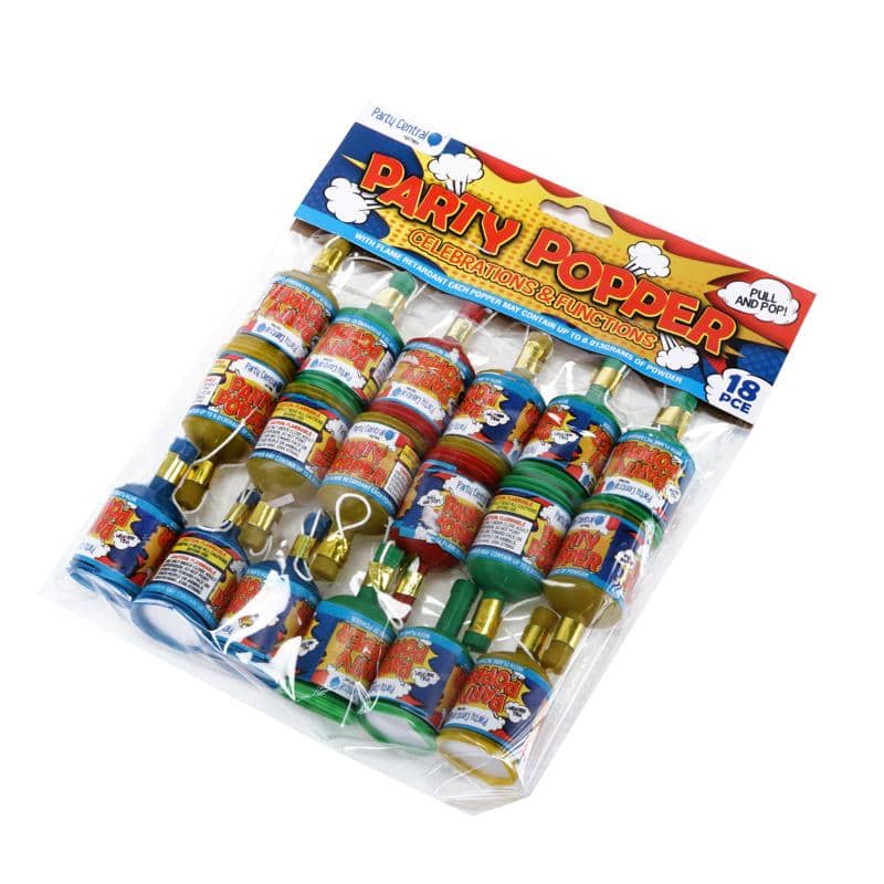 Mini Party Poppers 18pk Party Celebration - NextParty