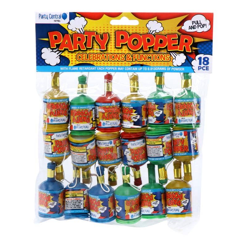 Mini Party Poppers 18pk Party Celebration - NextParty