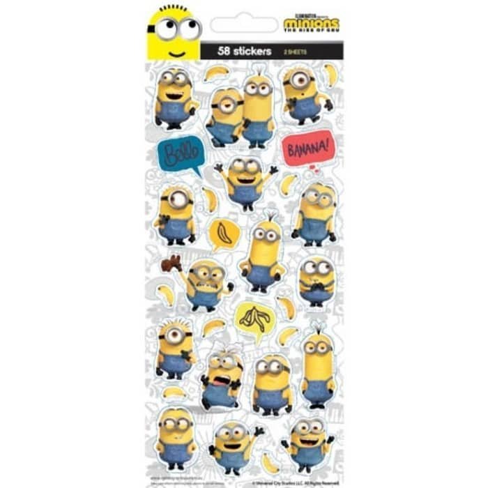 Minions Sticker Sheets 58pk Party Favour - NextParty