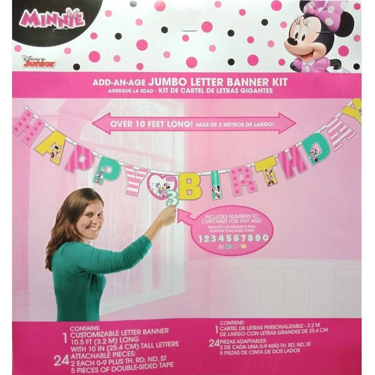 Minnie Mouse Add - An - Age Personalised Jumbo Banner Kit - NextParty