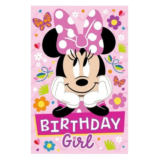 Minnie Mouse Birthday Card 11.5cm x 18cm With Pink Envelope - NextParty