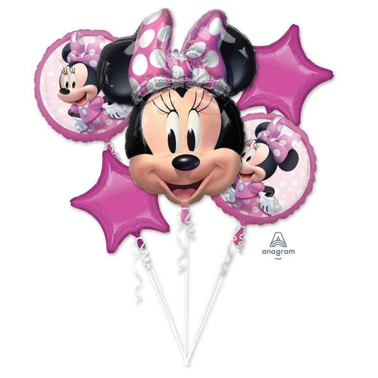 Minnie Mouse Forever Foil Balloon Bouquet 5pk - NextParty