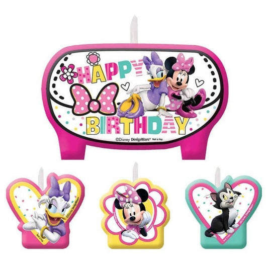 Minnie Mouse Happy Birthday Candles 4pcs - NextParty