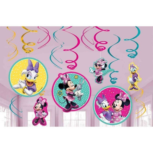 Minnie Mouse Happy Helpers Hanging Swirl Swirling Decorations 12pk - NextParty