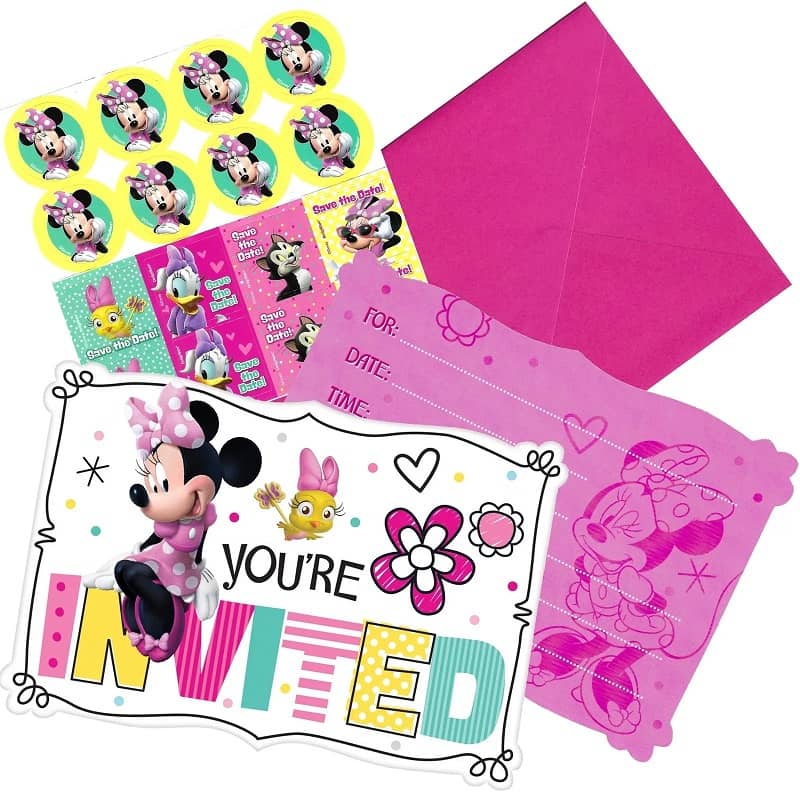 Minnie Mouse Postcard Party Invitations 8pk - NextParty