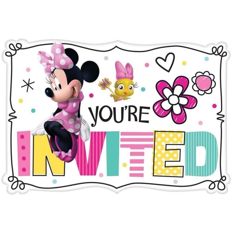 Minnie Mouse Postcard Party Invitations 8pk - NextParty