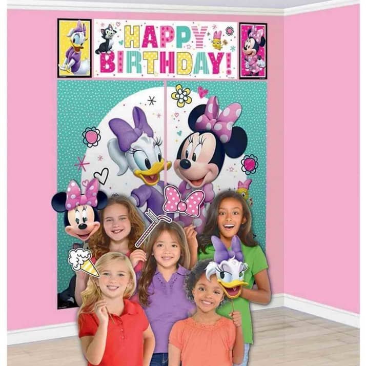 Minnie Mouse Scene Setter With 12 Photo Props - NextParty