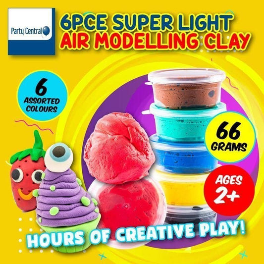 Modelling Clay 6pk Assorted Colours Air Dry - NextParty