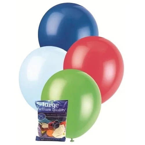 Multi - colour Solid Colour Latex Balloons 30cm (12") 25pk - NextParty