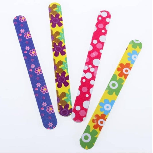 Nail Files 4pk Multi - colour Double Side Emery Boards - NextParty