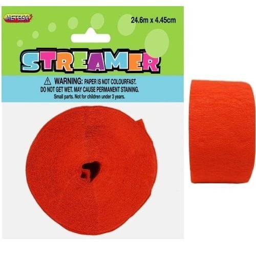 Orange Crepe Streamer 24M Party Decorations - NextParty