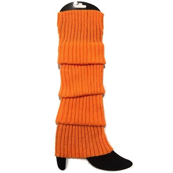 Orange Leg Warmers Chunky Knit 1980's Party Accessories - NextParty