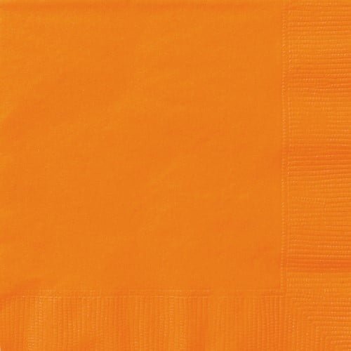 Orange Solid Colour Beverage Napkins 20pk Serviettes - NextParty