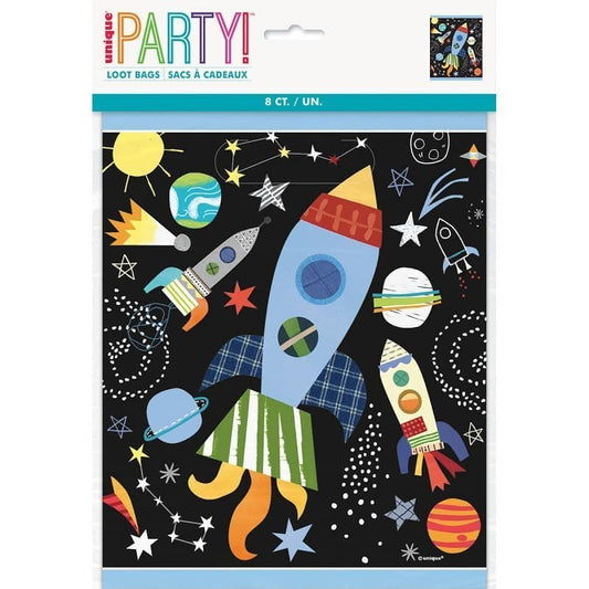 Outer Space Plastic Party Bags 8pk - NextParty